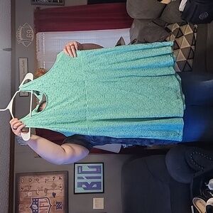 Lane bryant seafoam green sleeveless lace dress